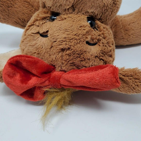 Build A Bear Molly Moose 16" Stuffed Animal Plush Brown Red Bow Lips Stuffies - Picture 6 of 7